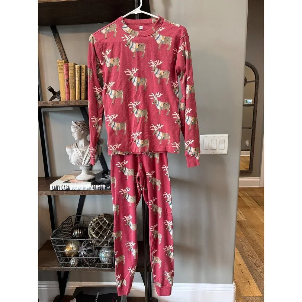 Tea Collection Adult Pajama Set Swedish Reindeers Womens Size XS